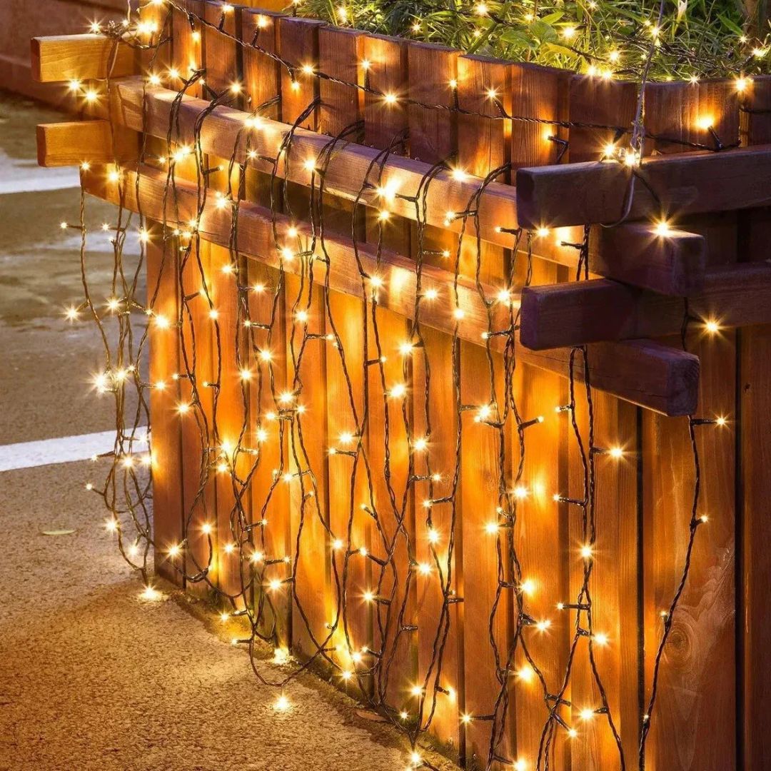 Solar Fairy Lights Outdoor 200LED Warm White IP65
