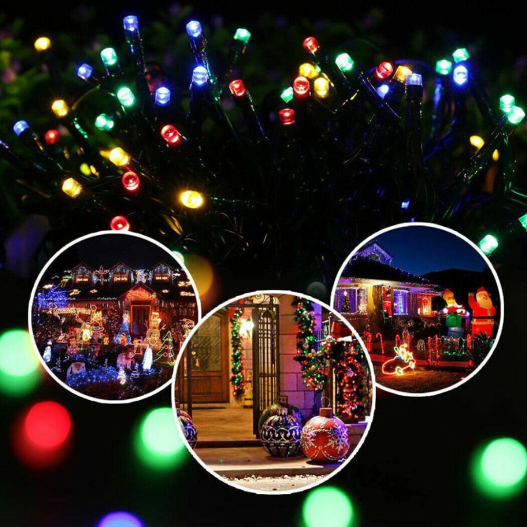 Solar Fairy Lights Outdoor 200LED Warm White IP65