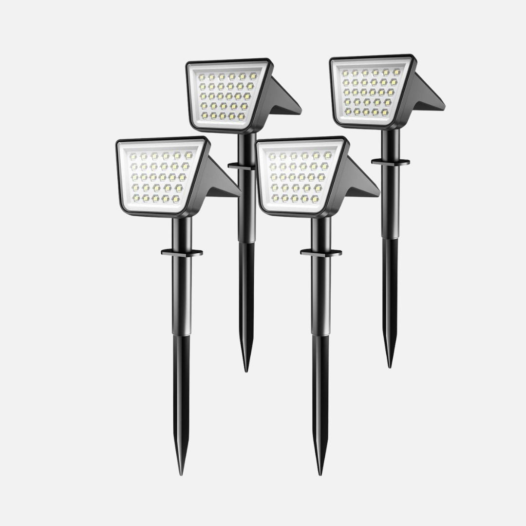 Solar Spot Lights Outdoor 28 LED 7500K Waterproof Landscape Lamps