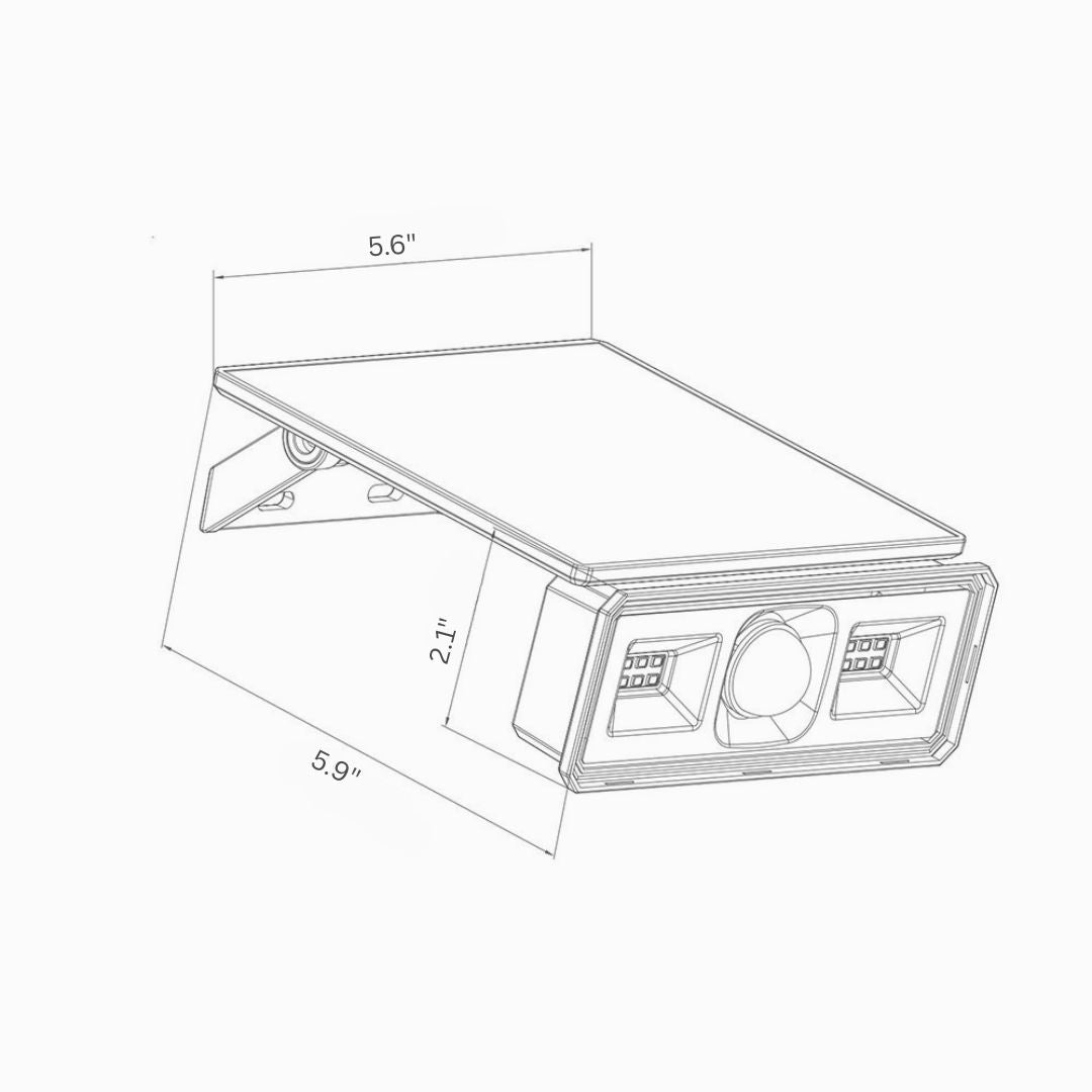 LED Solar Wall Light with Motion Sensor IP65 500lm Black