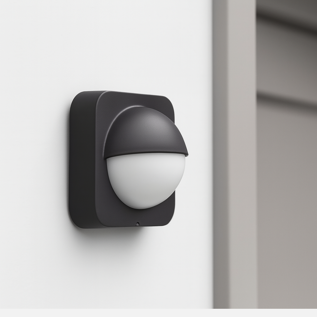 Smart Outdoor Motion Sensor Wireless Waterproof Compact Black