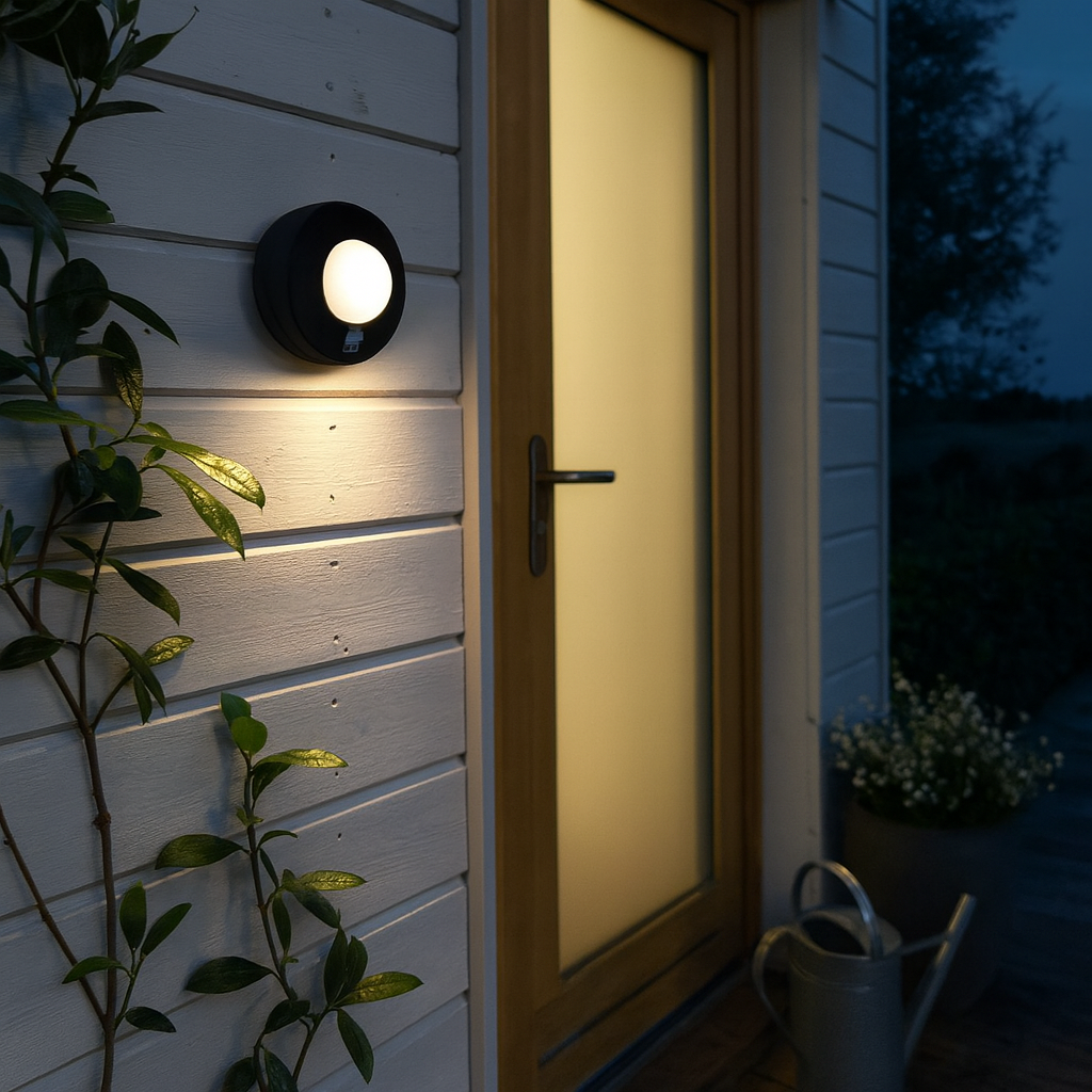 Motion Sensor Light 360 Degree Ceiling Mount IP44 Black Plastic