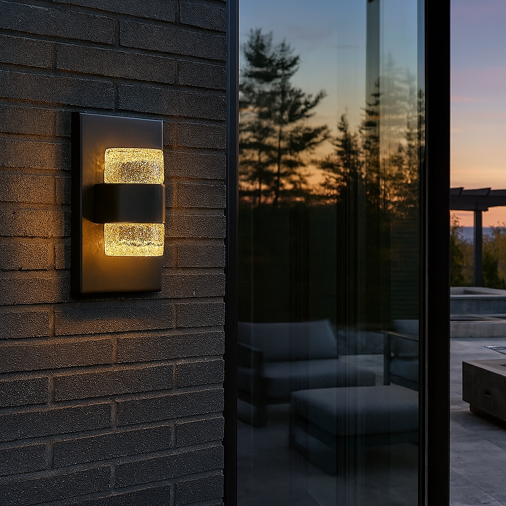 Elegant 8 Outdoor Wall Sconce - Black Finish with Clear Glass for Exterior Lighting