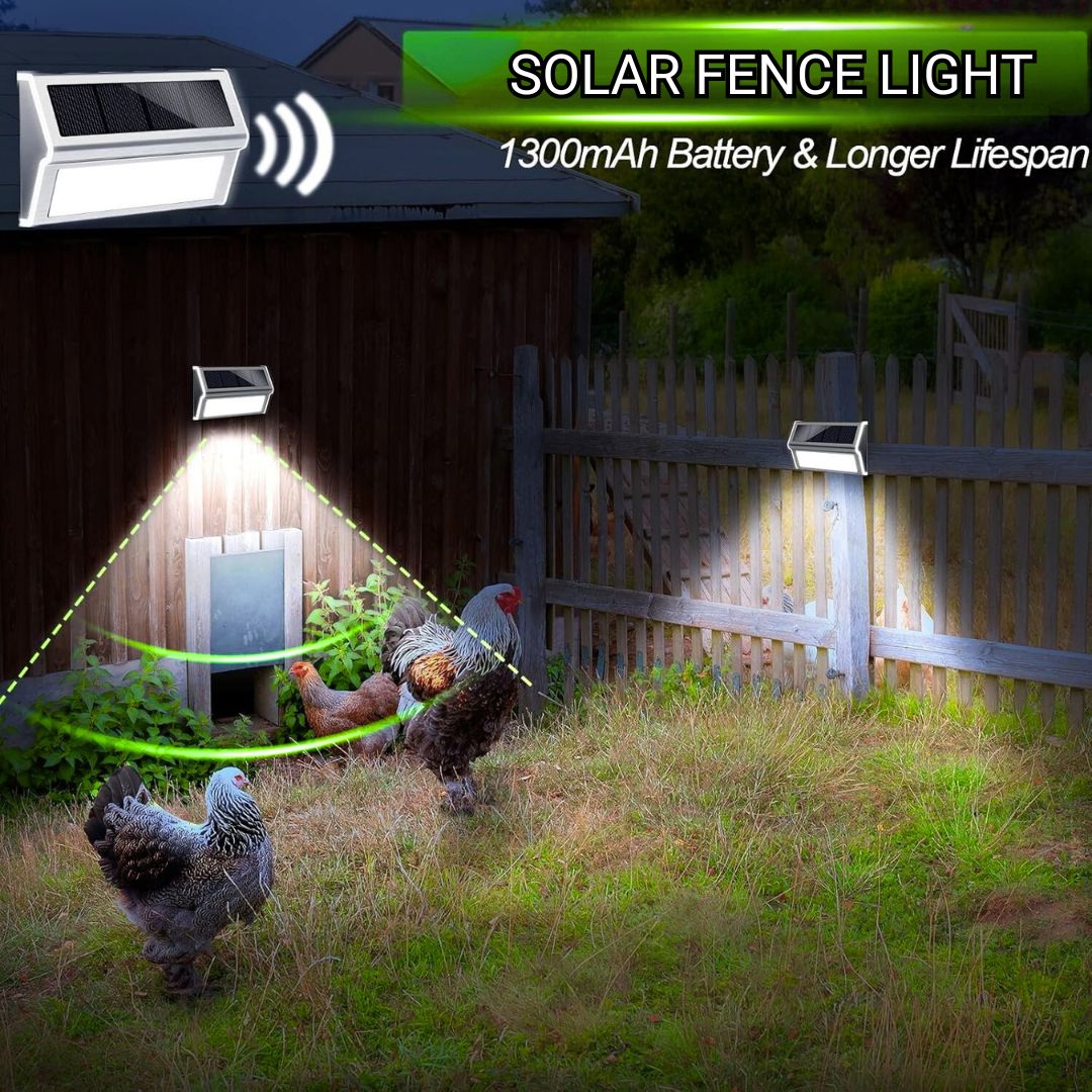 Solar Wall Light – Stainless Steel, Waterproof, Auto On/Off