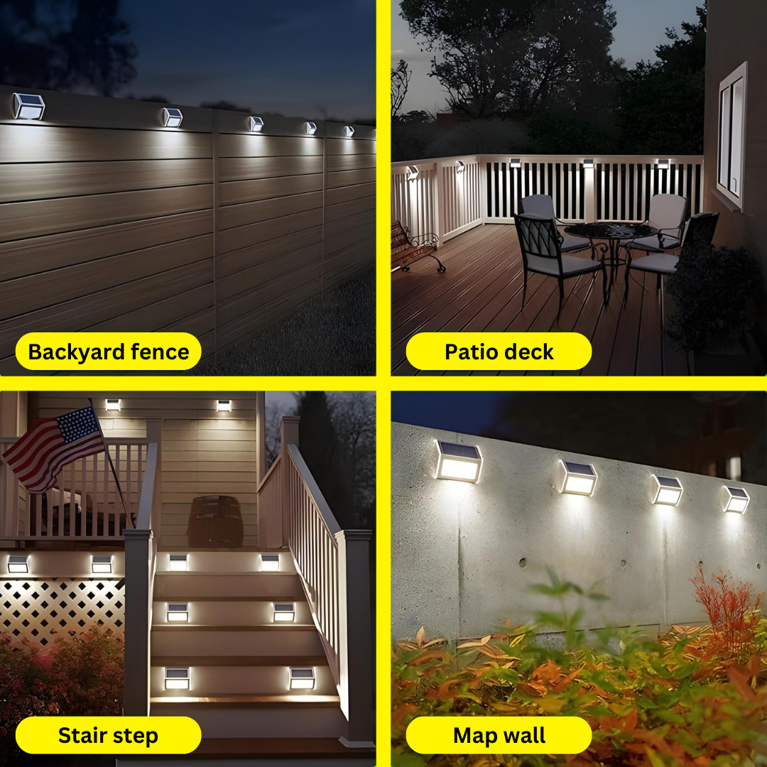 Solar Wall Light – Stainless Steel, Waterproof, Auto On/Off