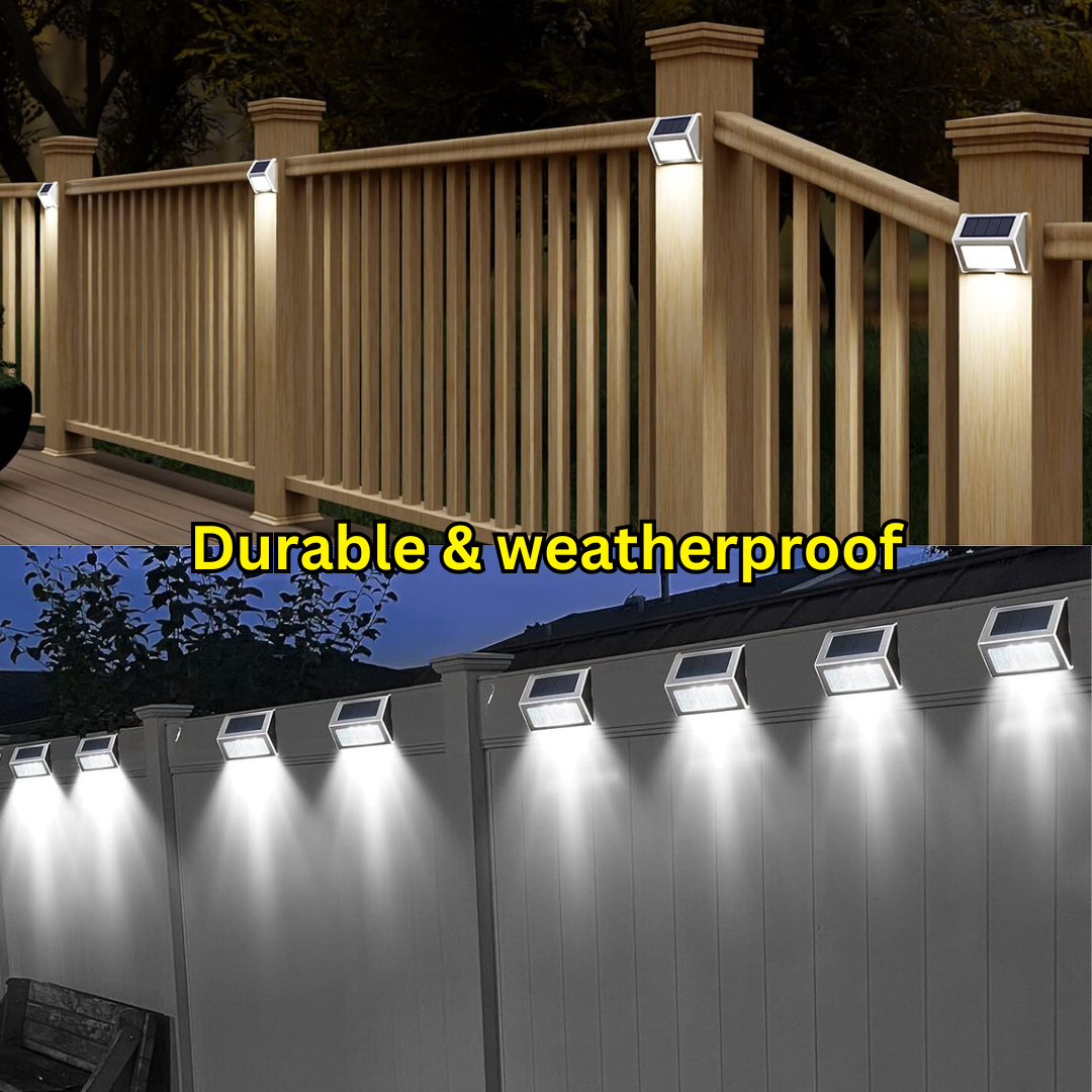 Solar Wall Light – Stainless Steel, Waterproof, Auto On/Off