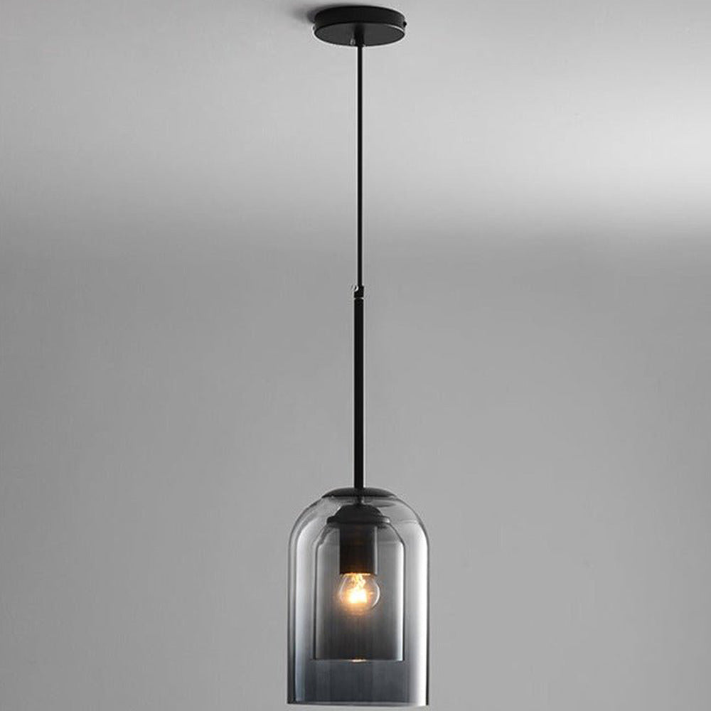 Glass Pendant Light – Modern, Double Layer, Iron & Glass
