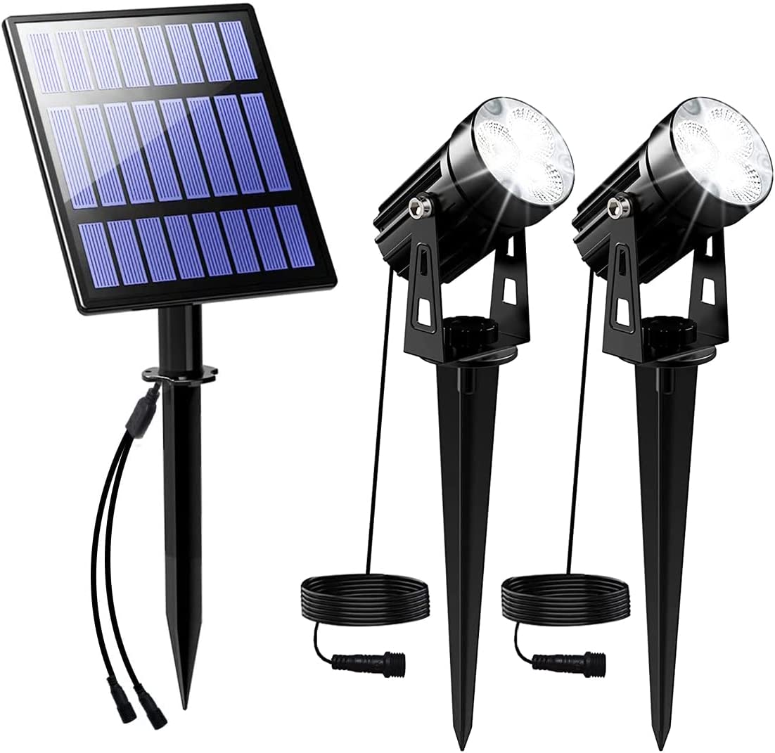 Solar Powered Spotlights Outdoor with Adjustable Angle and Long Cable