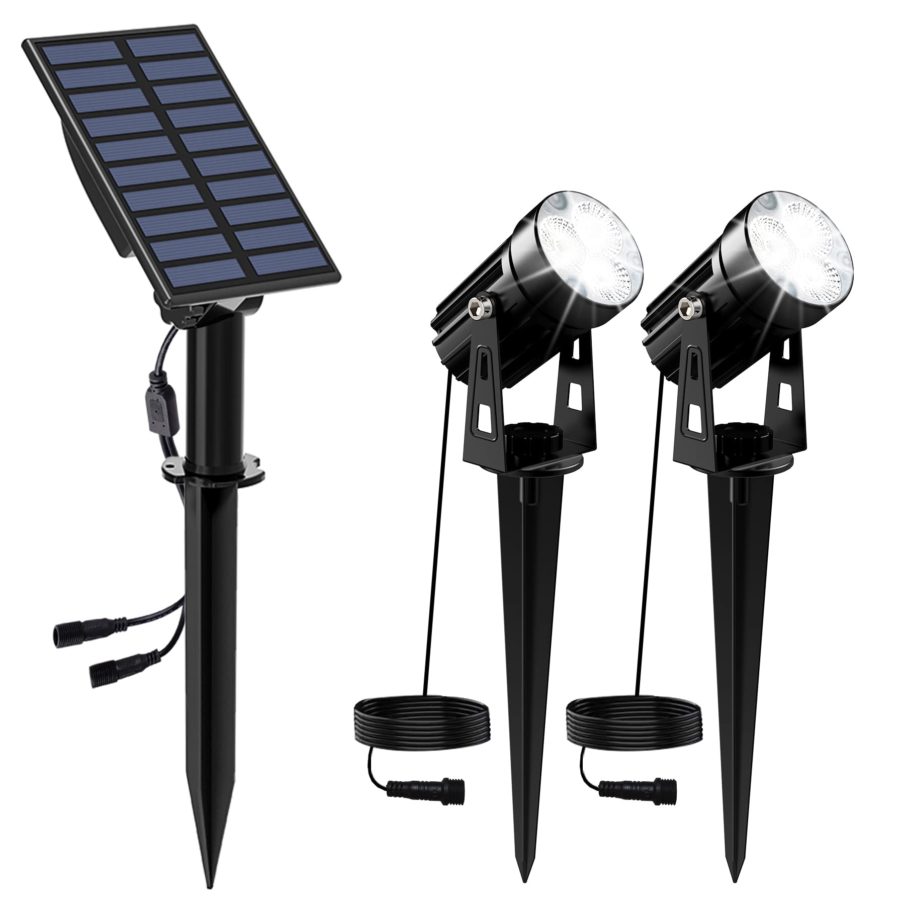 Solar Powered Spotlights Outdoor with Adjustable Angle and Long Cable