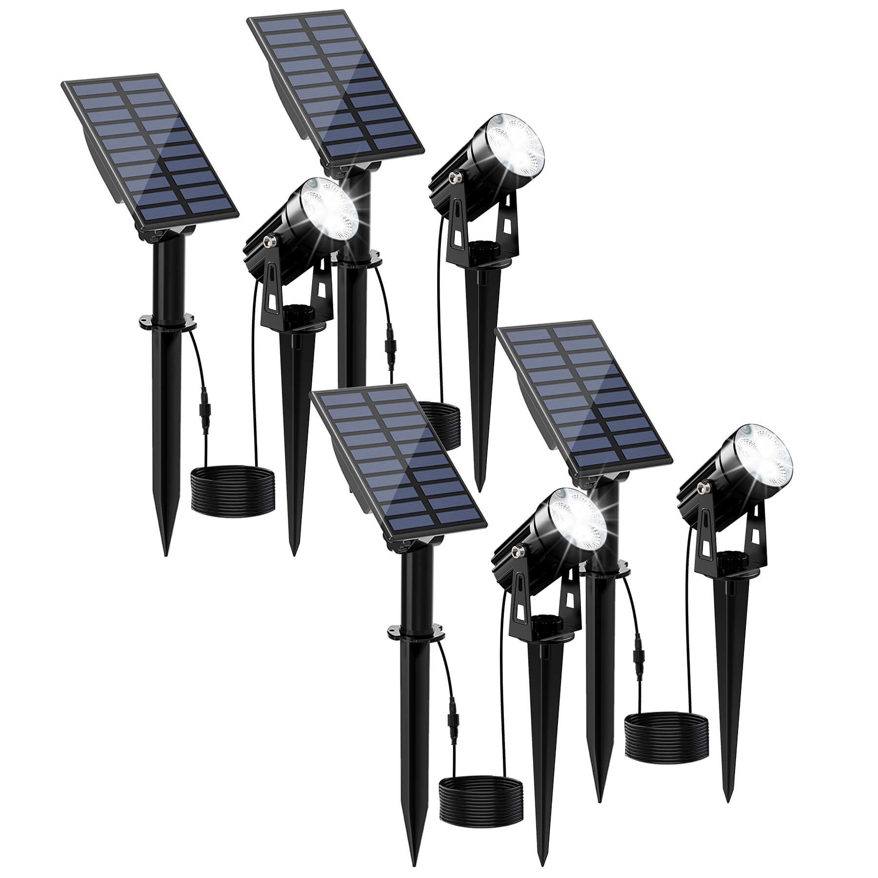 Solar Powered Spotlights Outdoor with Adjustable Angle and Long Cable