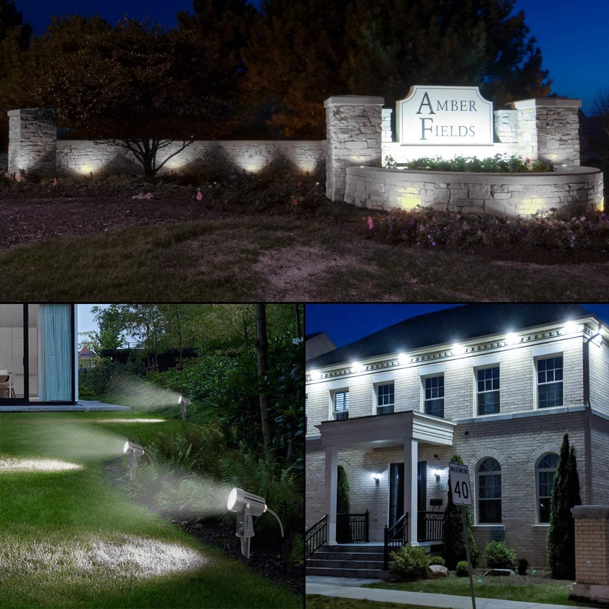 Solar Powered Spotlights Outdoor with Adjustable Angle and Long Cable