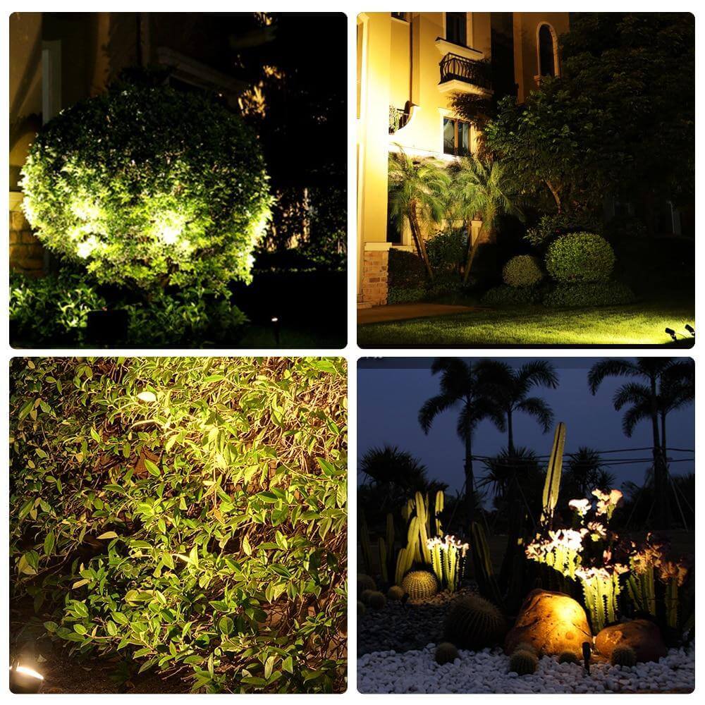 Solar Spot Lights Outdoor with Adjustable Angle and Long Cable - Waterproof Garden Lights
