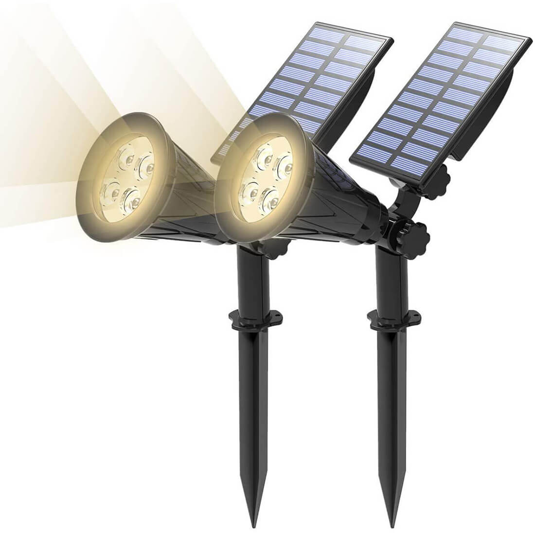 Solar Spot Lights Outdoor with Adjustable Angles and Waterproof Design
