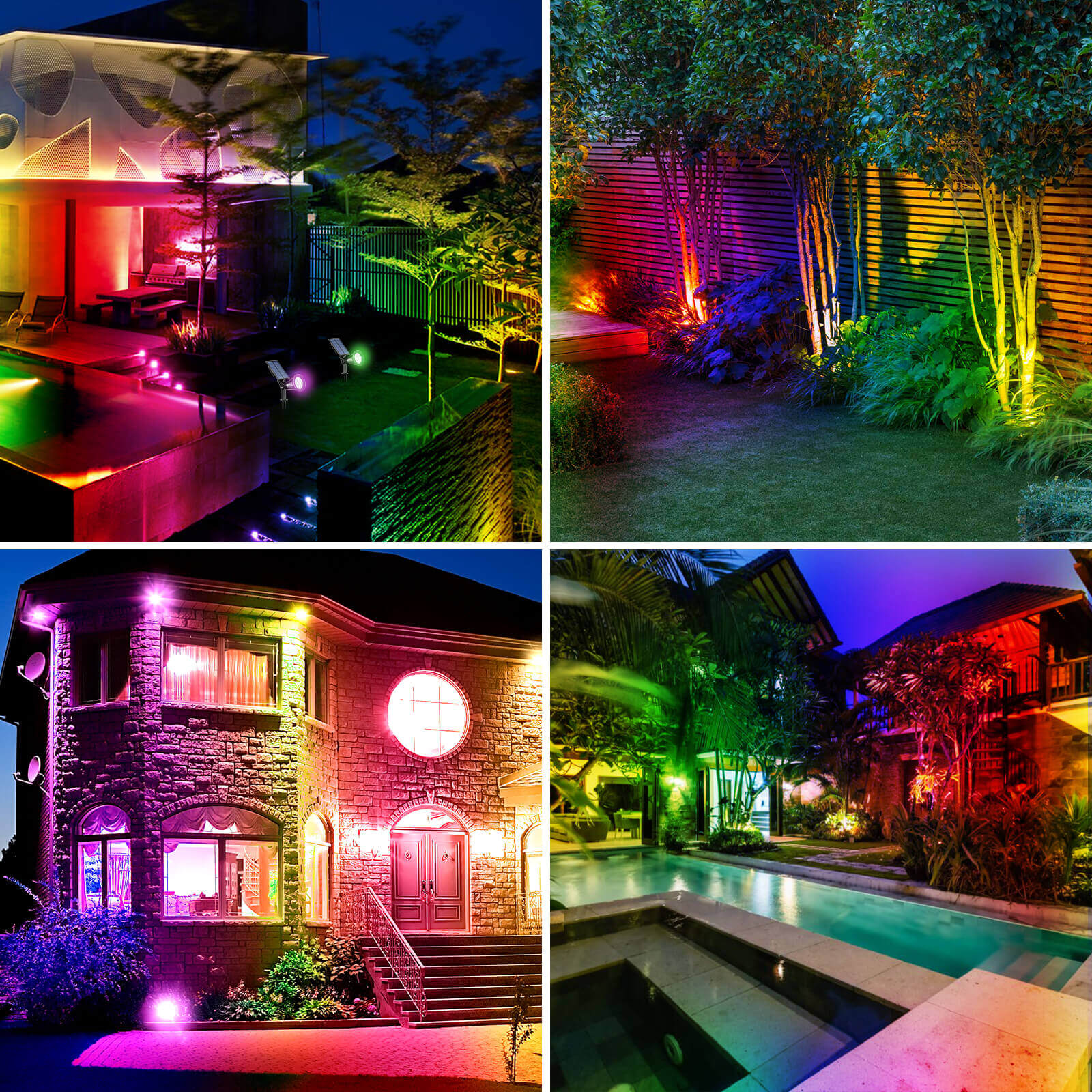 Solar Spot Lights Outdoor with Adjustable Angles and Waterproof Design