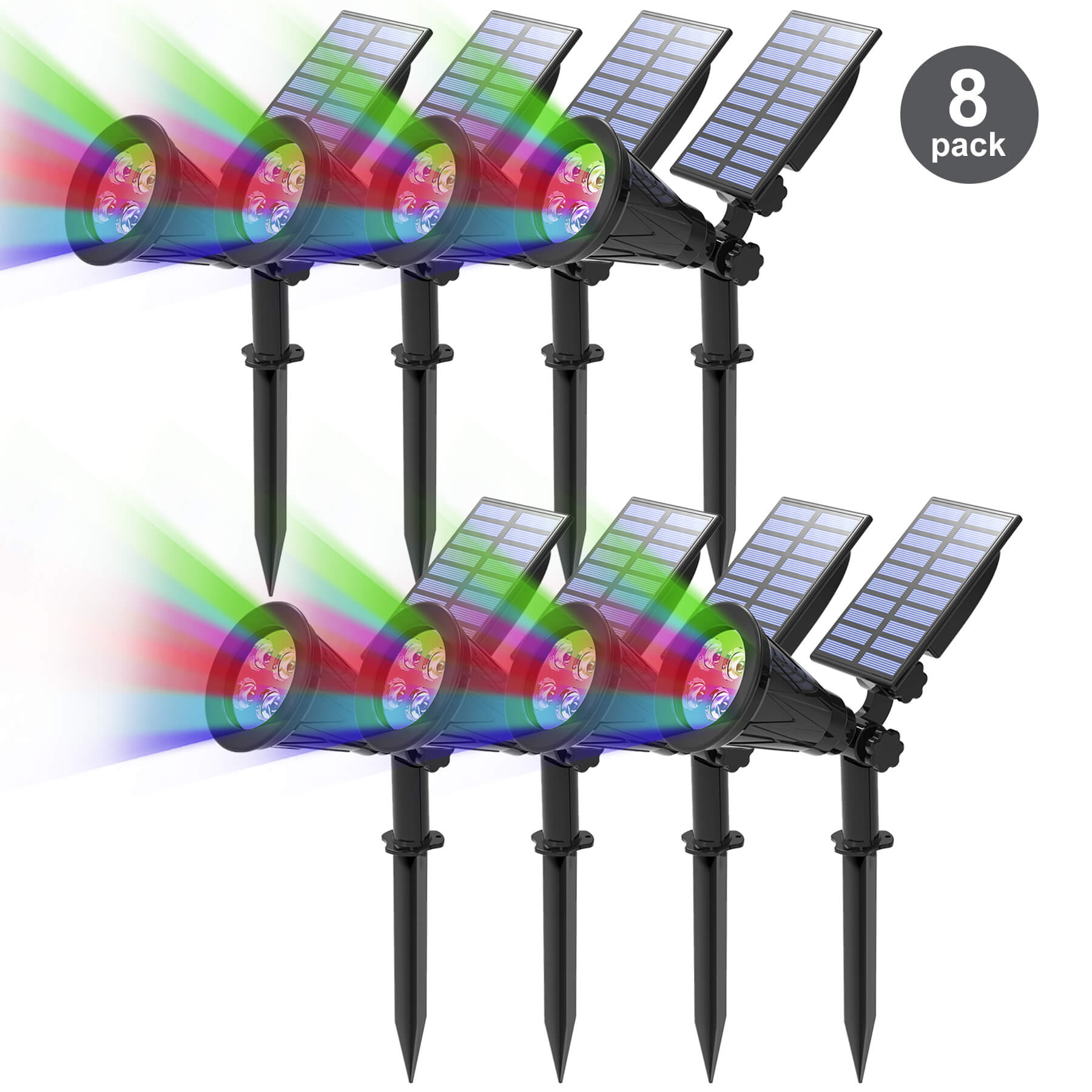 Solar Spot Lights Outdoor with Adjustable Angles and Waterproof Design
