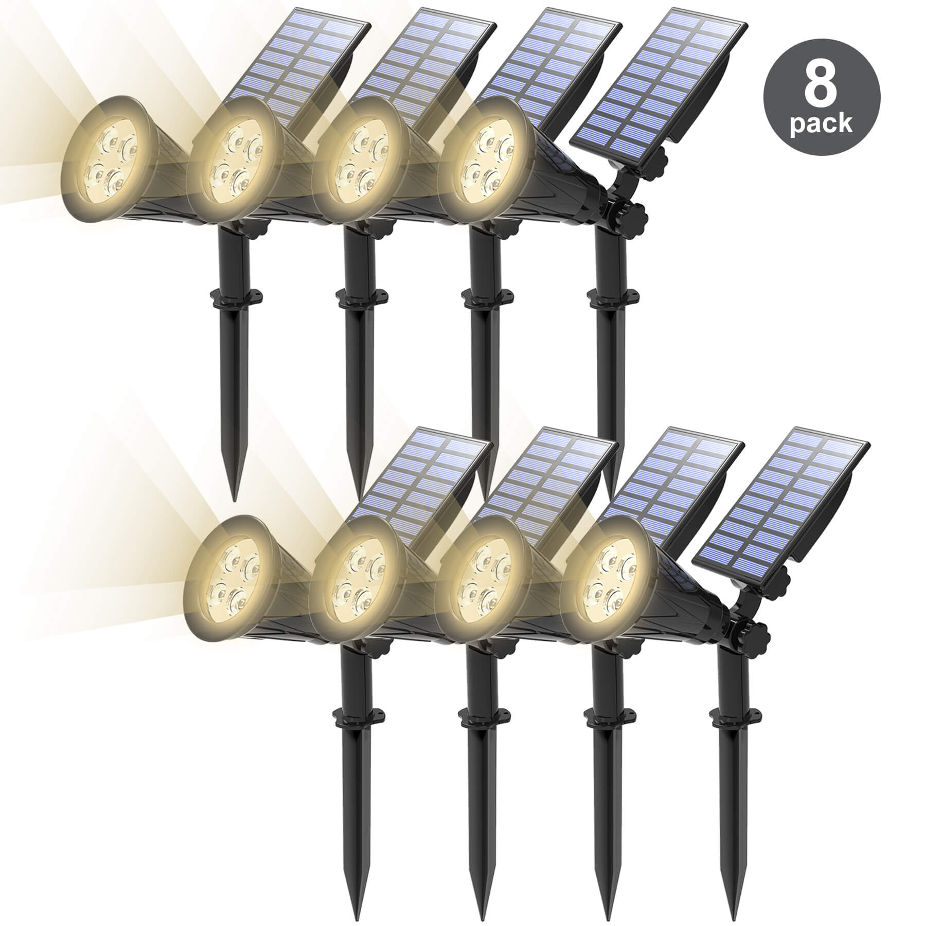 Solar Spot Lights Outdoor with Adjustable Angles and Waterproof Design