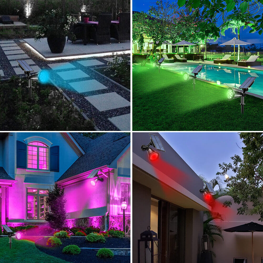 Solar Spot Lights Outdoor with Adjustable Angles and Waterproof Design