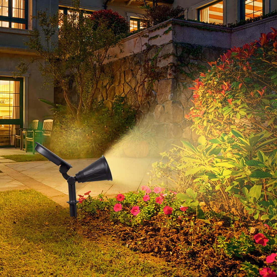 Solar Spot Lights Outdoor with Adjustable Angles and Waterproof Design