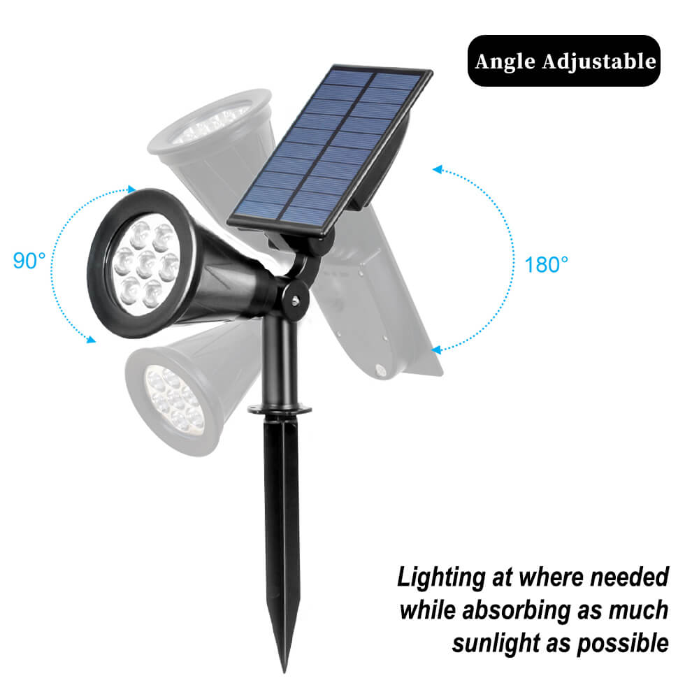 Solar Spot Lights Outdoor with Adjustable Angles and Waterproof Design