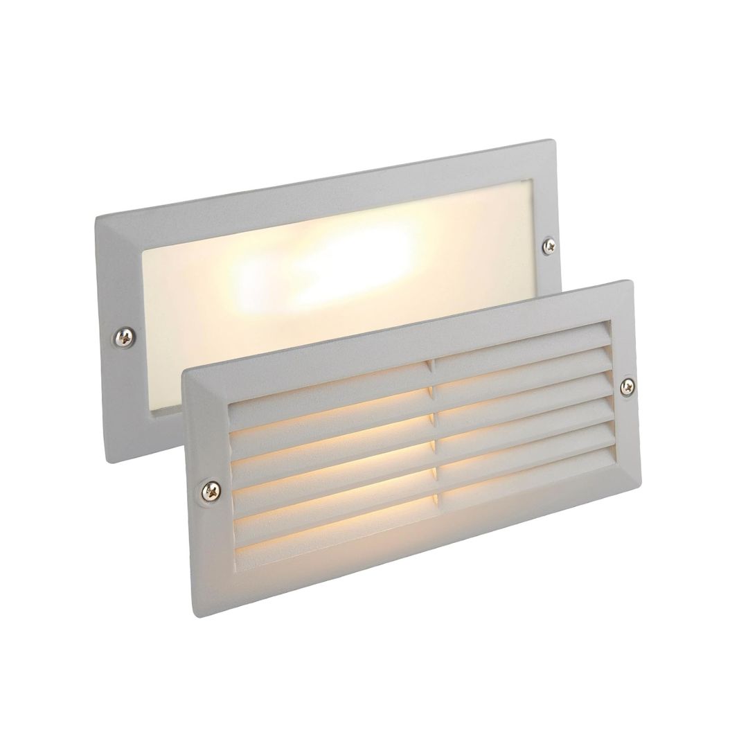 Outdoor Black Brick Light IP44 with Grille and Frosted Glass Panel