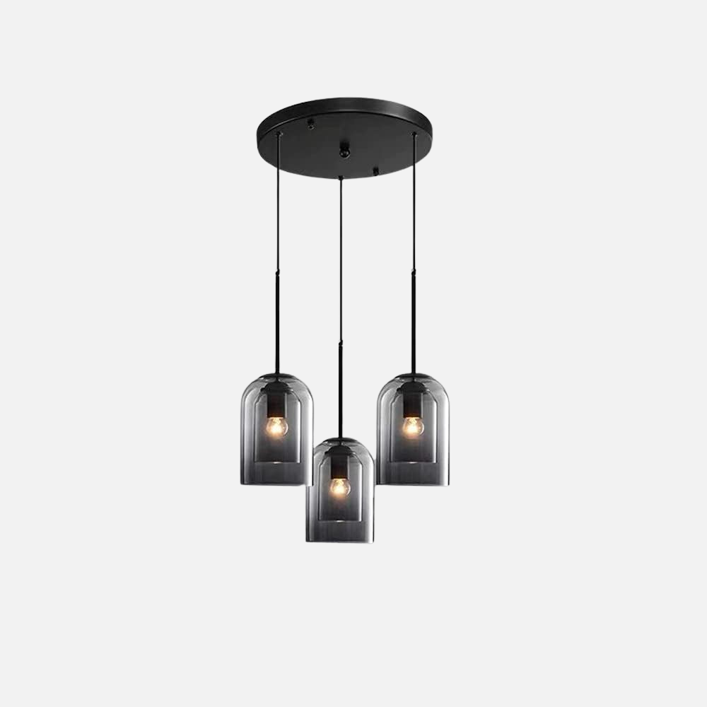 Glass Pendant Light – Modern, Double Layer, Iron & Glass