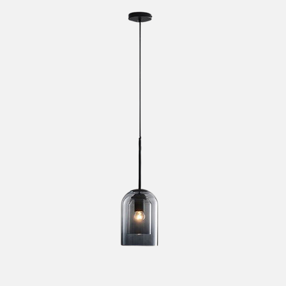 Glass Pendant Light – Modern, Double Layer, Iron & Glass