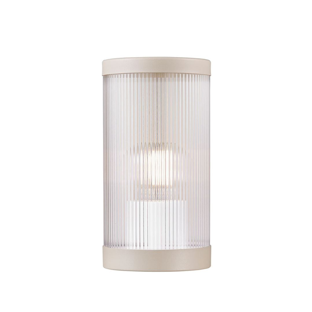 Modern Wall Light Sconce with Ribbed Glass Shade – Aluminum Design