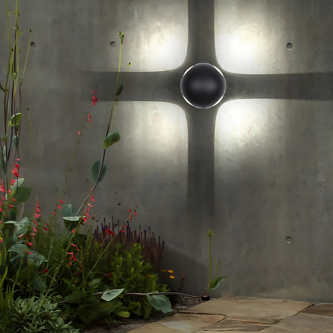LED Outdoor Wall Light Black Aluminum IP54 3000K