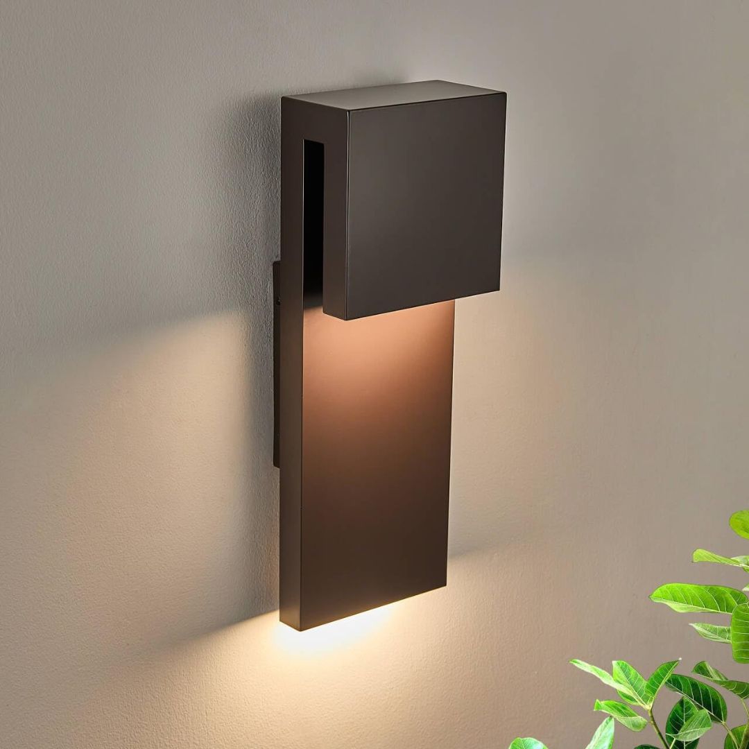 LED Outdoor Wall Sconce 17W Modern Waterproof Light Textured Black