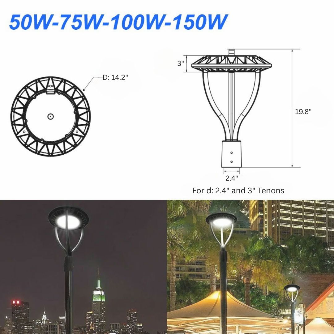 Outdoor LED Pole Light 50W-150W IP65 Waterproof CCT Tunable