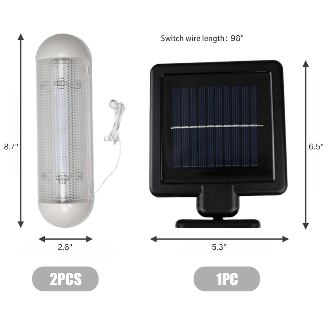 Solar LED Shed Light with Pull Cord Double Lamp – Wall Mount