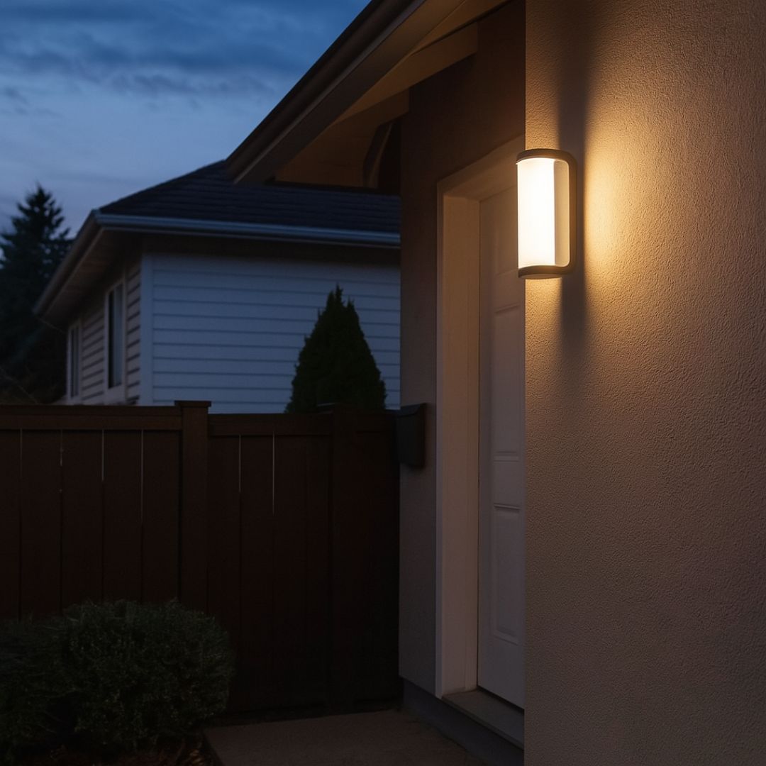 Outdoor LED Wall Light – Minimalist Black Aluminum Exterior Sconce, 18W