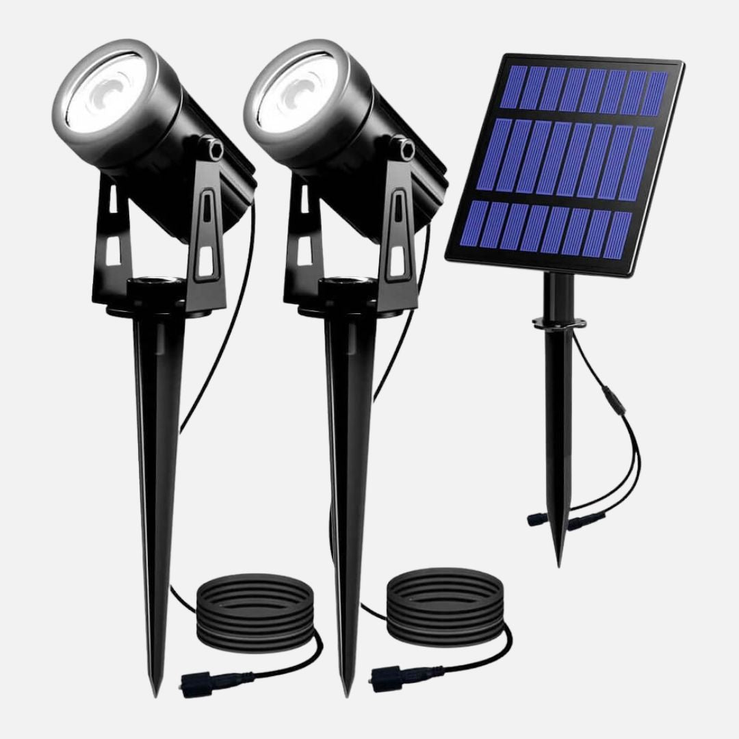 Solar Powered Spotlights Outdoor with Adjustable Angle and Long Cable