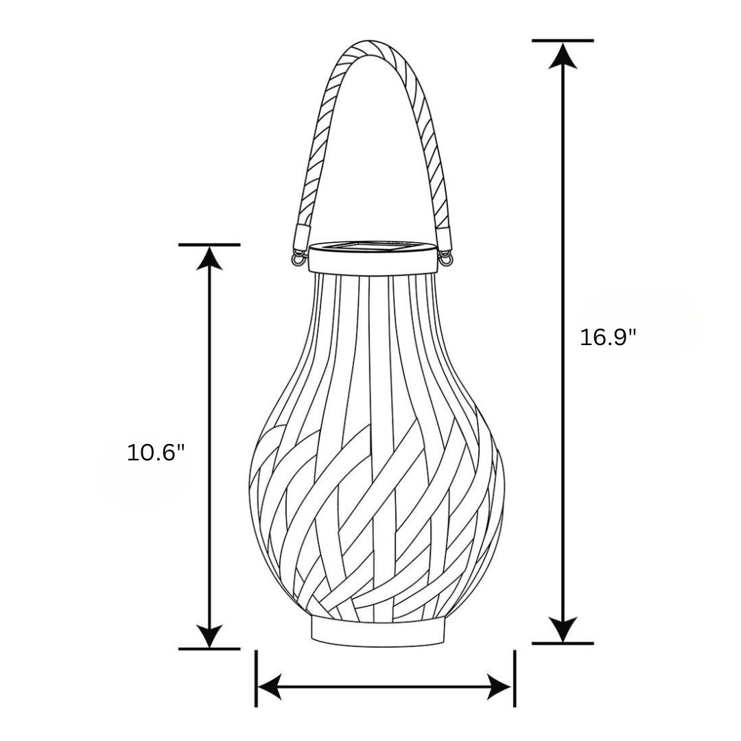 Solar LED Garden Lights Set, Brown Bamboo, IP44, 2-Pack