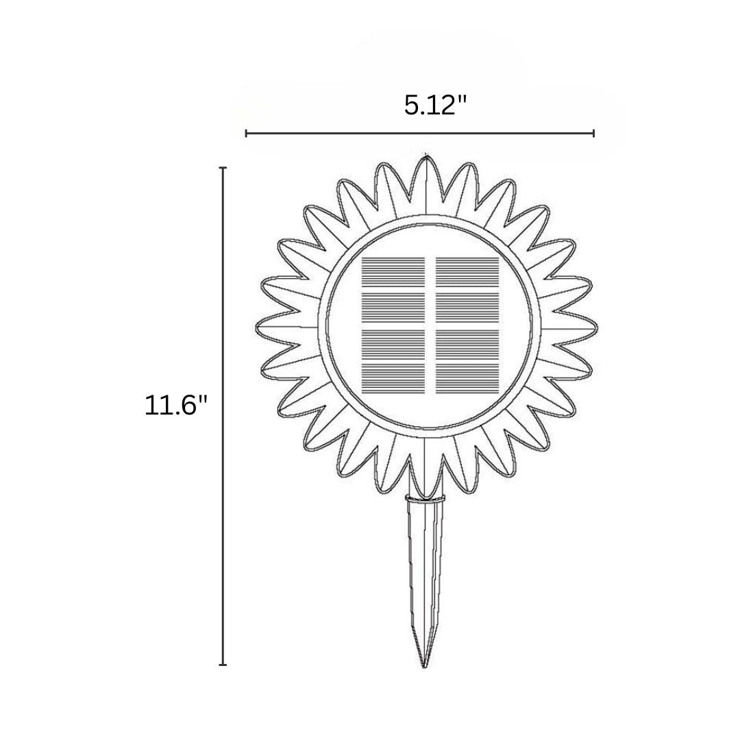 LED Solar Garden Light Sunflower Yellow Black Outdoor