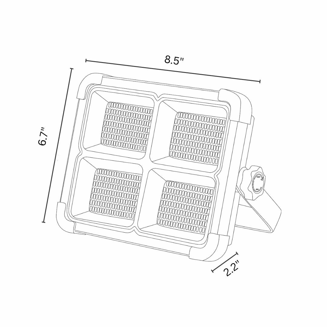 LED Solar Spotlight Outdoor 2000lm Dimmable Black IP44