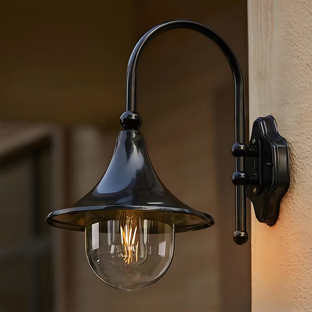 Vintage Outdoor Wall Light IP54 in Black – Classic Aluminium Wall Lamp