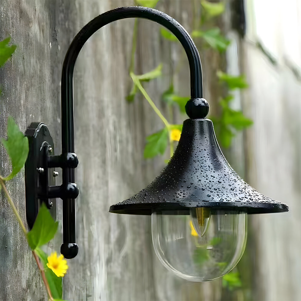Vintage Outdoor Wall Light IP54 in Black – Classic Aluminium Wall Lamp