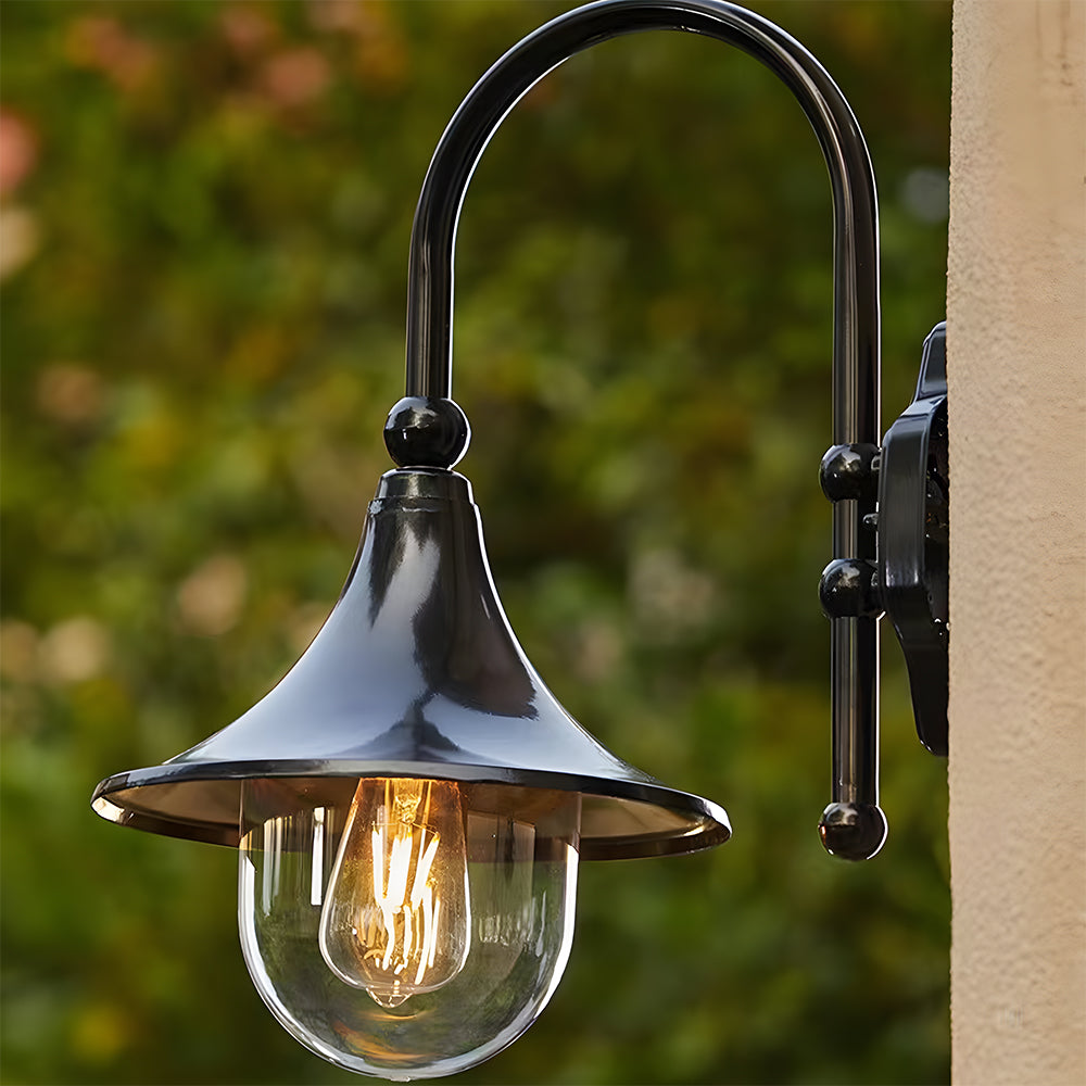Vintage Outdoor Wall Light IP54 in Black – Classic Aluminium Wall Lamp