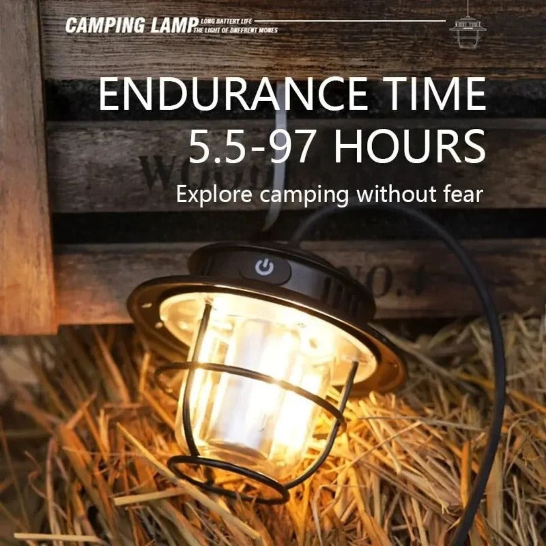Rechargeable Waterproof Camping Lantern with Dual Light Sources - LED