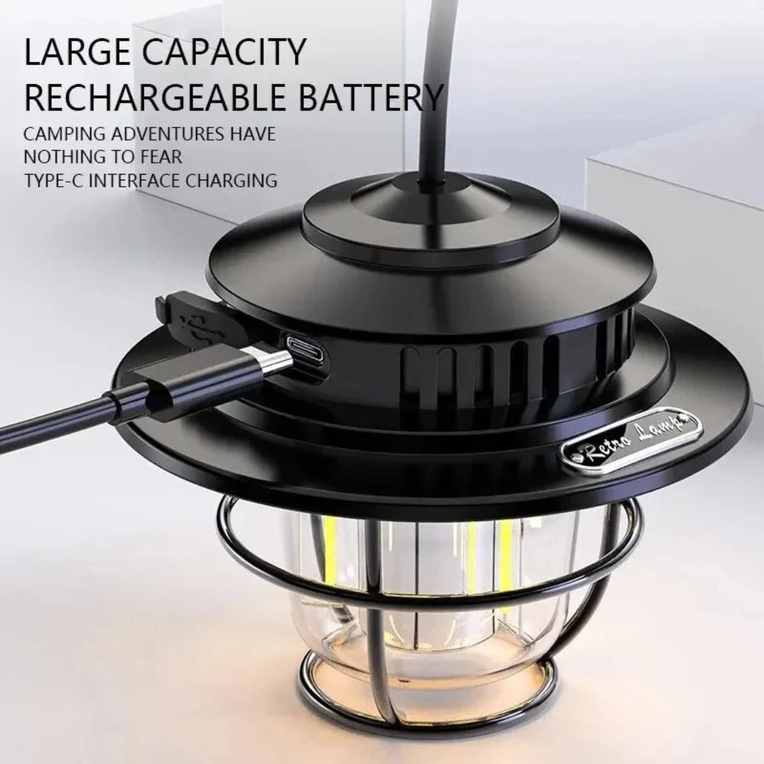 Rechargeable Waterproof Camping Lantern with Dual Light Sources - LED