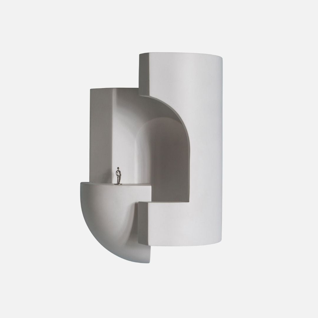 Wall Sconce Light White Plaster LED Indoor Lamp Curved Design