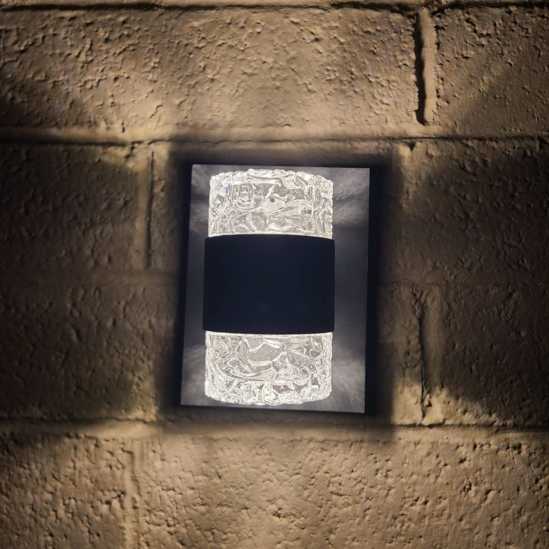 Elegant 8 Outdoor Wall Sconce - Black Finish with Clear Glass for Exterior Lighting