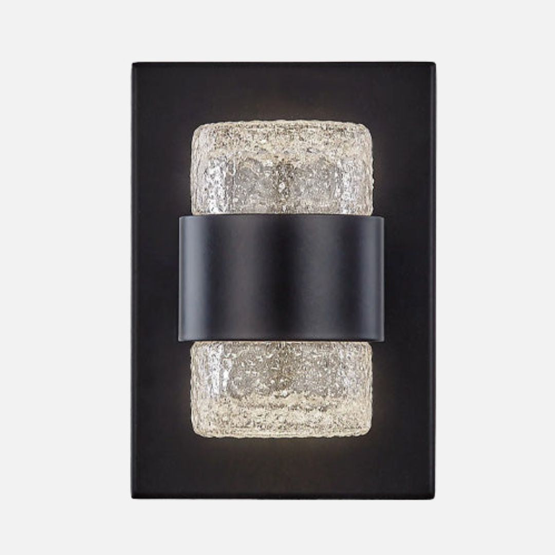 Elegant 8 Outdoor Wall Sconce - Black Finish with Clear Glass for Exterior Lighting