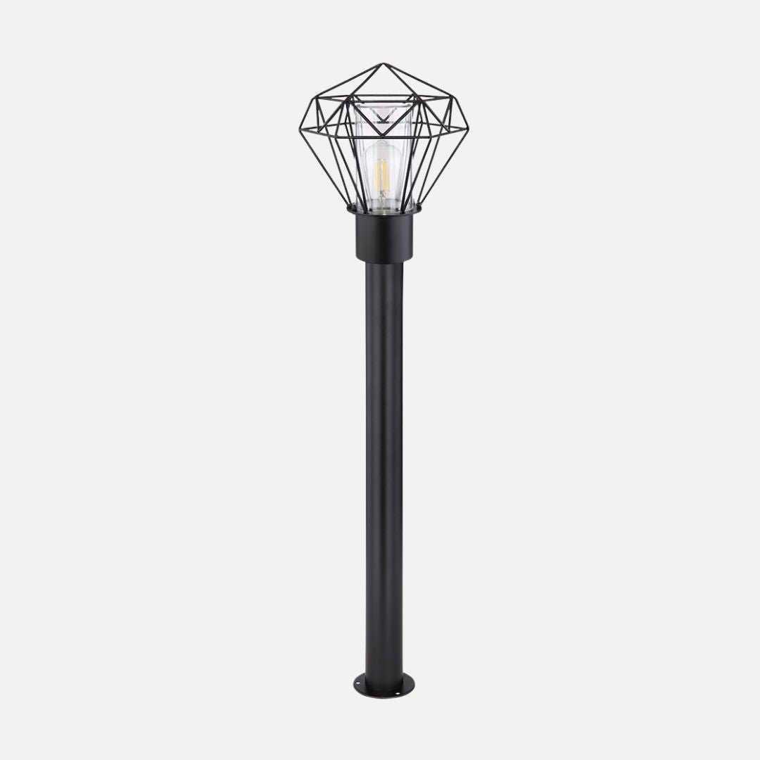 LED Floor Lamp Outdoor Black Stainless Steel IP44 E27
