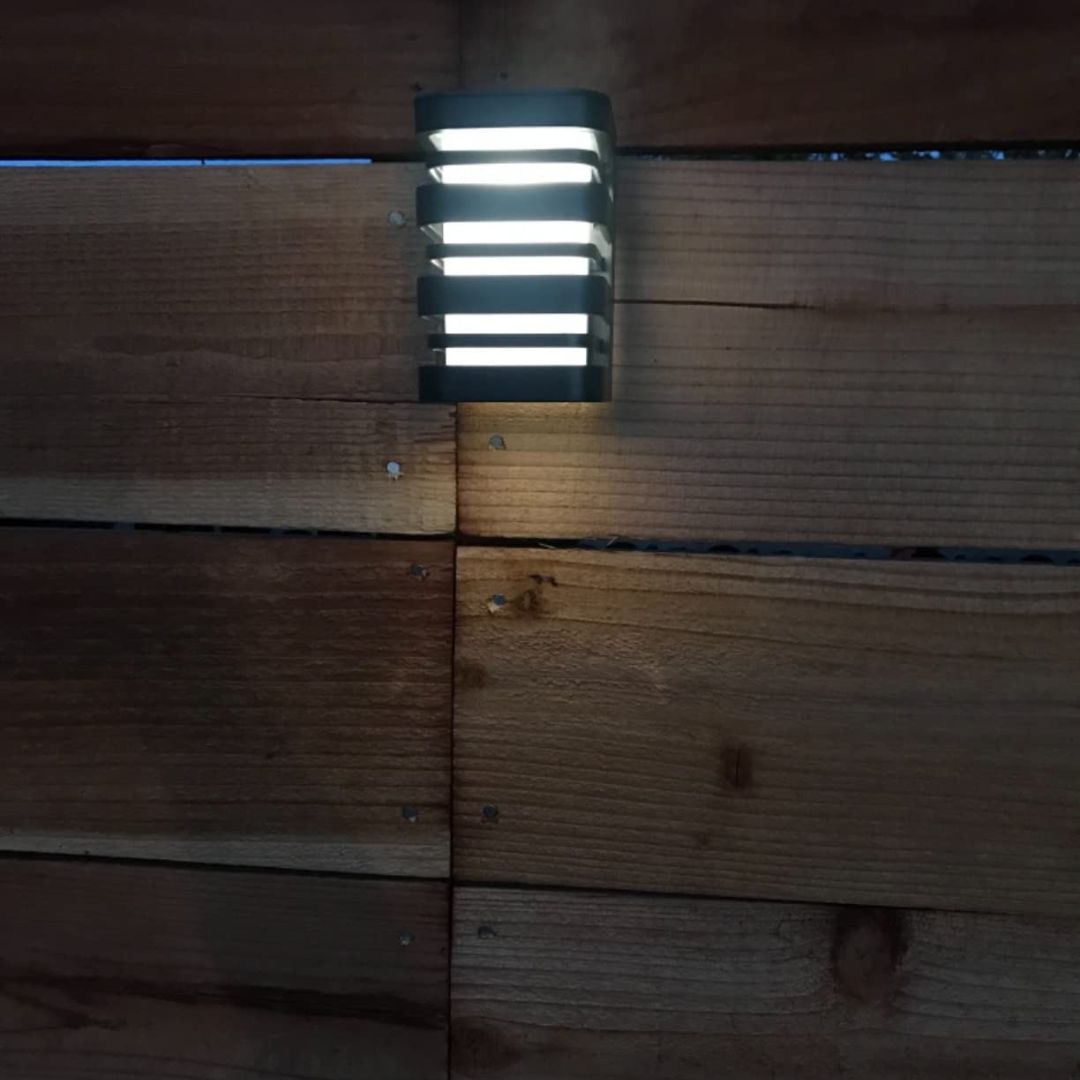 Solar LED Garden Wall Light IP44 Black 0.42W with Sensor