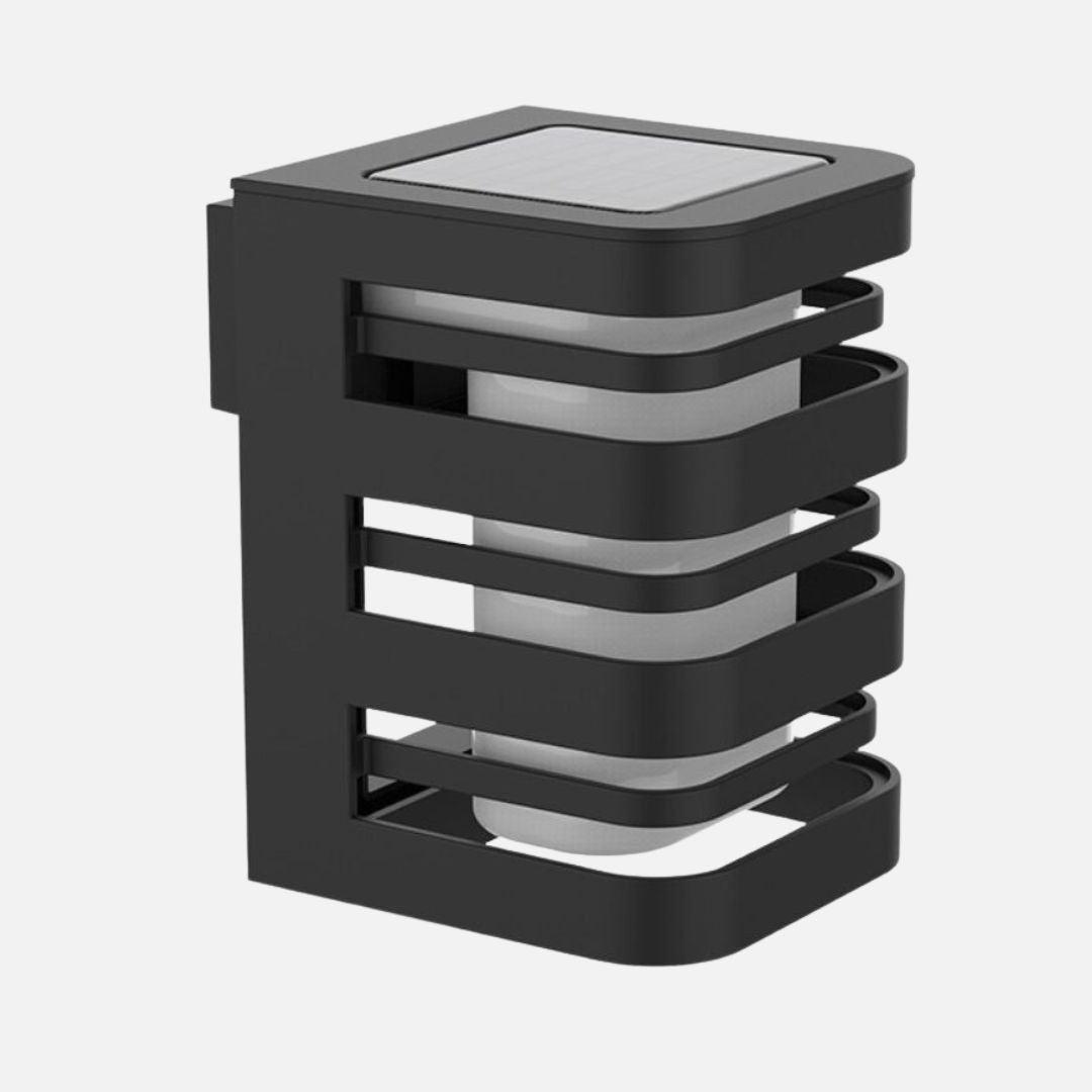 Solar LED Garden Wall Light IP44 Black 0.42W with Sensor