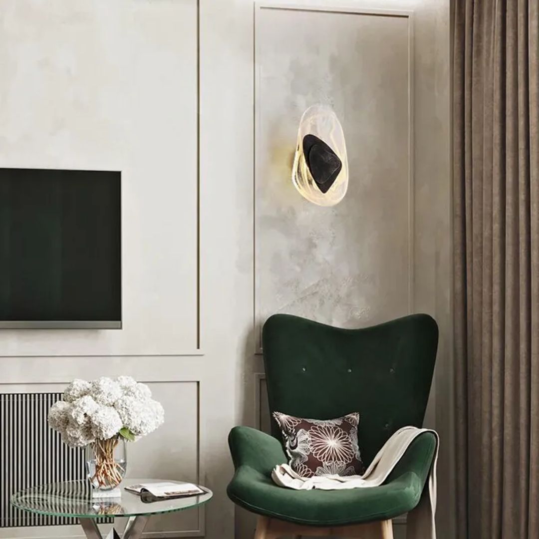Sculptural Wall Light Glass and Metal 3000K Warm White