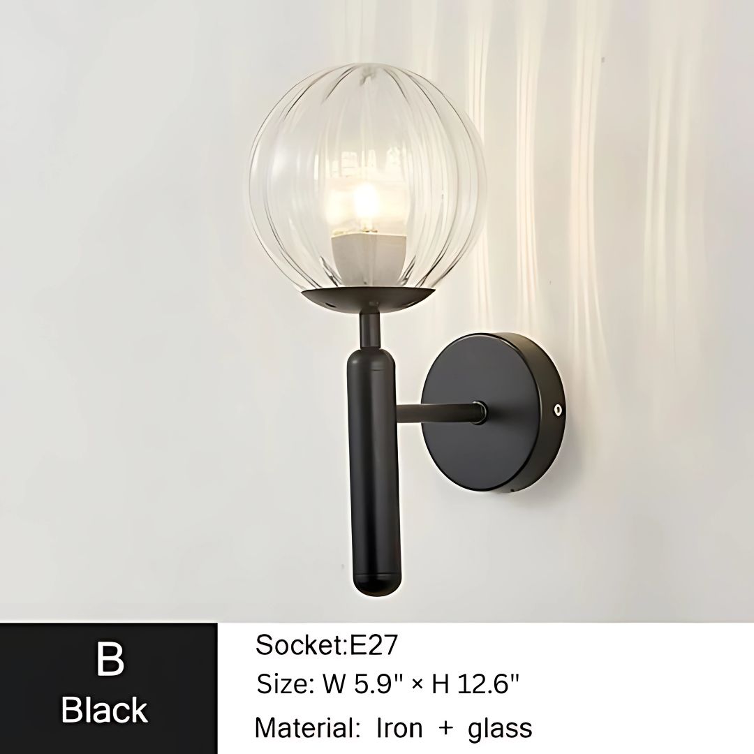 Modern Glass Ball Wall Sconce - Elegant Metal Wall Lamp for Home Décor
