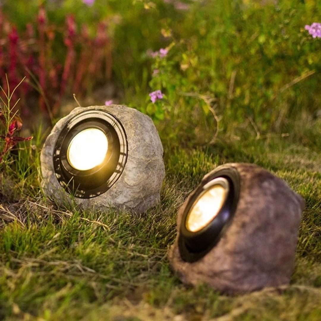 Solar Rock Light Outdoor LED Spotlight Waterproof IP65 – Warm White